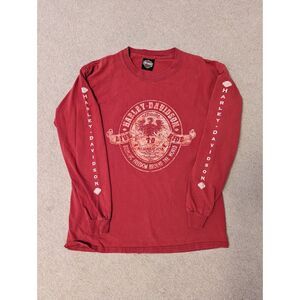 2006 Jones Harley Davidson Grand Canyon Red Long Sleeve Shirt Men's Size L